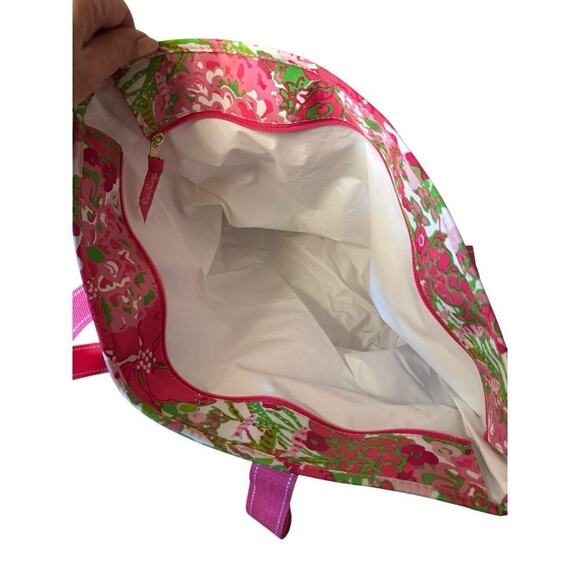 Lilly Pulizer Pink Beach Rose Insulated Large Shoulder Tote Bag Picnic Cooler - Picture 6 of 10